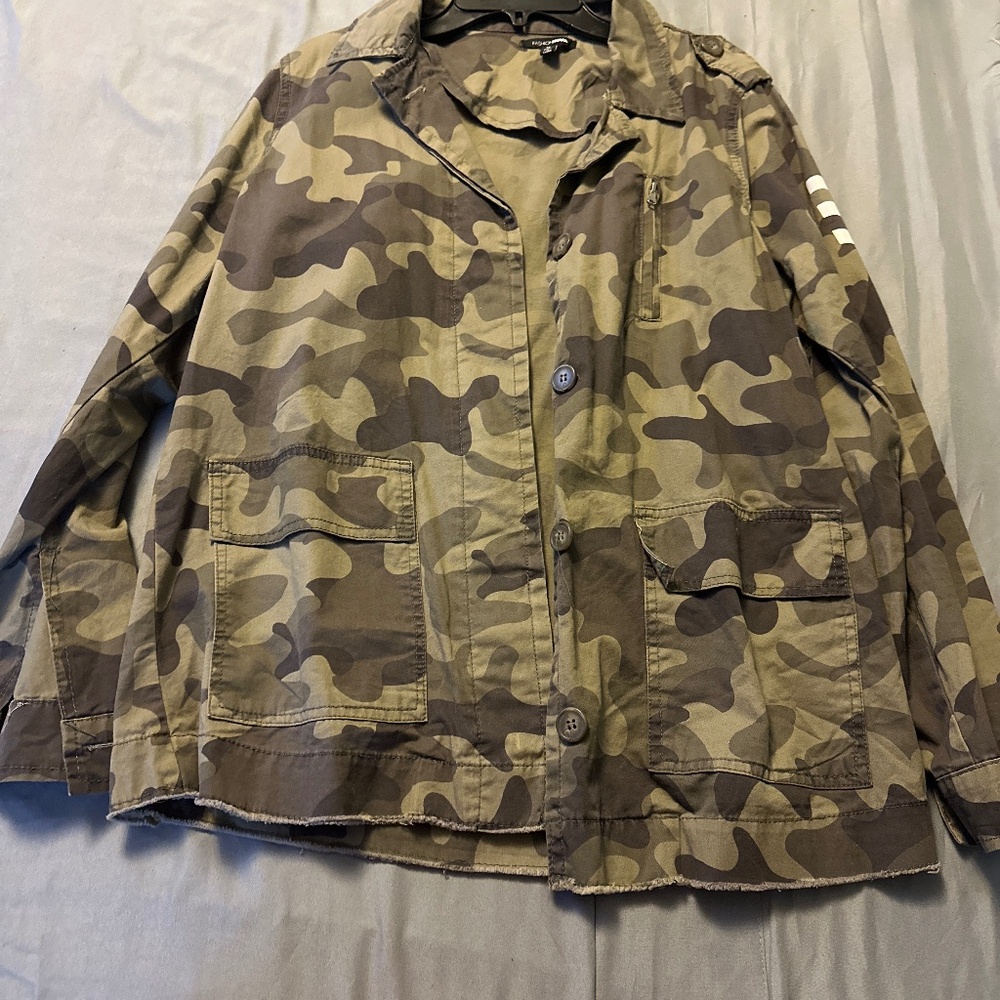 Fashion Nova Army Button Down Jacket